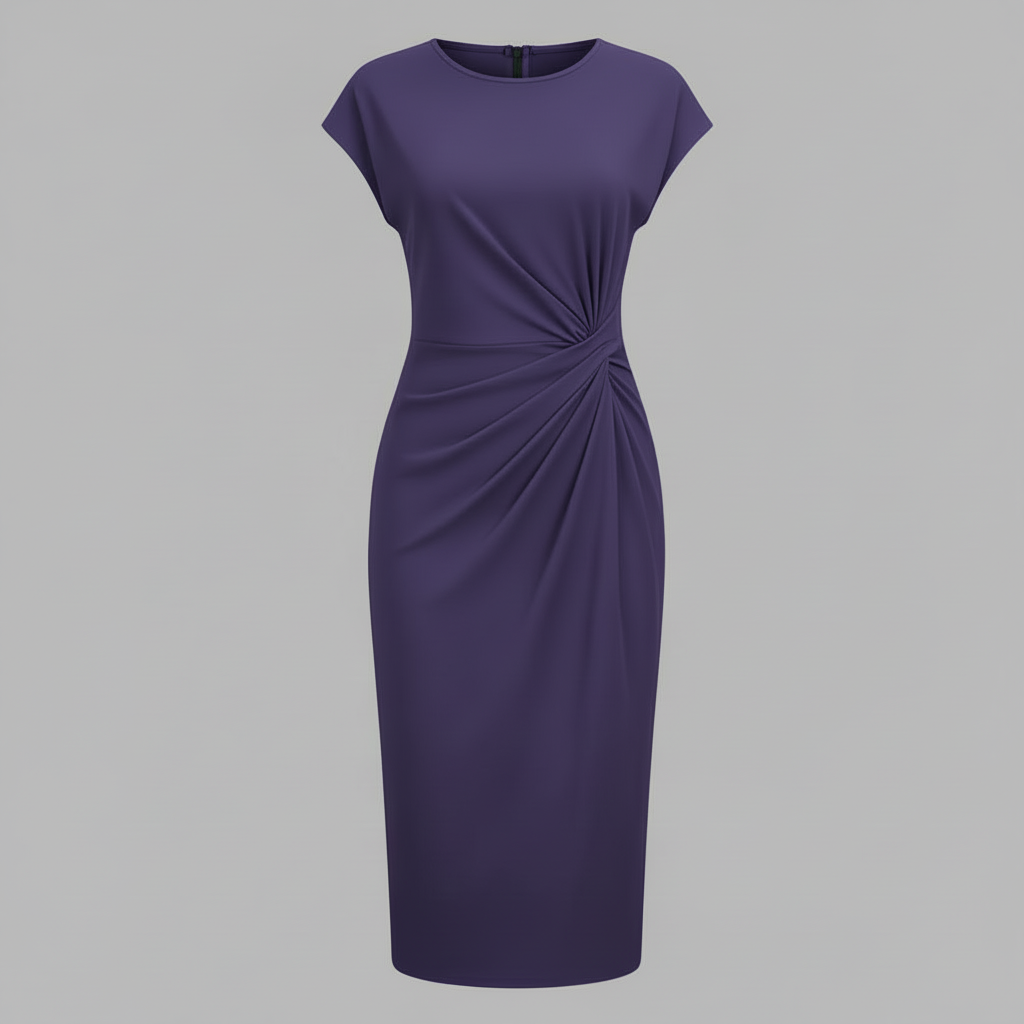 Midi Kleid Damen | Kurzärmliges Formelles Kleid Elegant