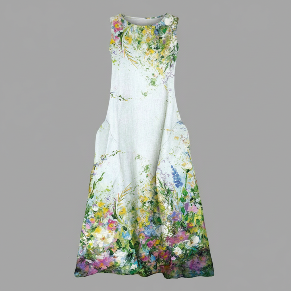 Blumenmuster Midi Kleid für Damen | Sommerkleid