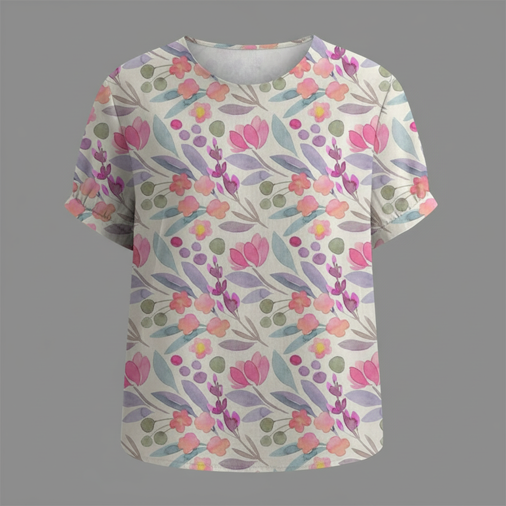 Damen Vintage Bluse mit Blumenmuster | Lässige Mode