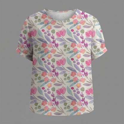 Damen Vintage Bluse mit Blumenmuster | Lässige Mode