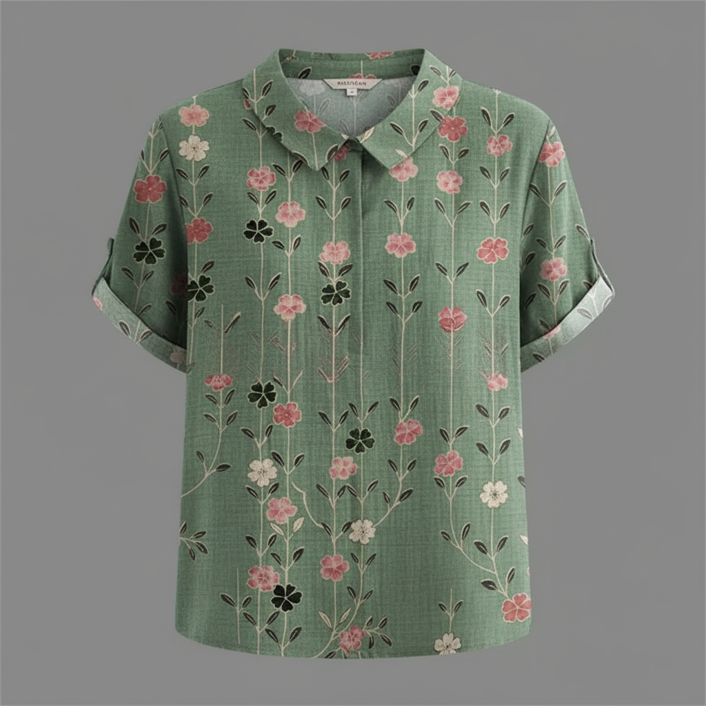 Damen Vintage Bluse mit Blumenmuster | Lässige Mode