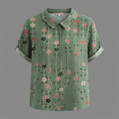 Damen Vintage Bluse mit Blumenmuster | Lässige Mode