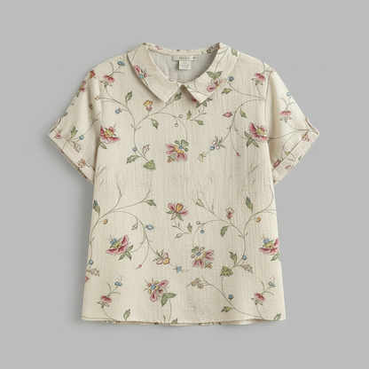 Damen Vintage Bluse mit Blumenmuster | Lässige Mode