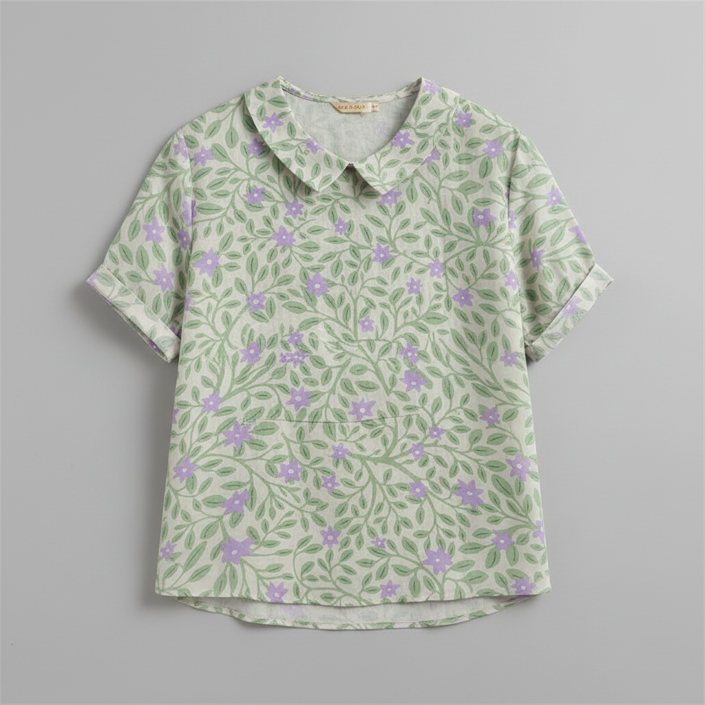 Damen Vintage Bluse mit Blumenmuster | Lässige Mode