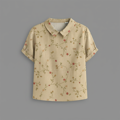 Damen Vintage Bluse mit Blumenmuster | Lässige Mode