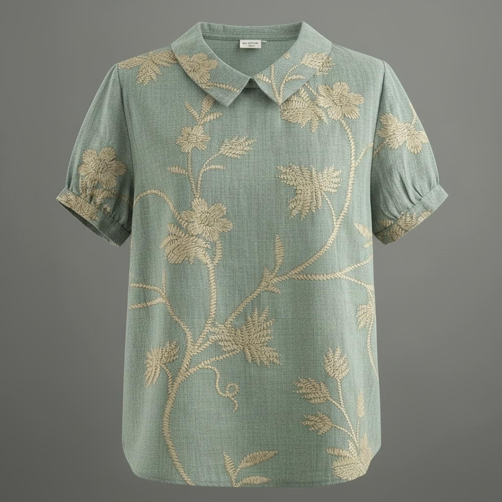 Damen Vintage Bluse mit Blumenmuster | Lässige Mode