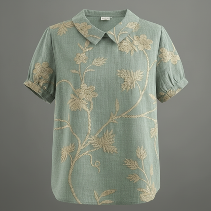 Damen Vintage Bluse mit Blumenmuster | Lässige Mode