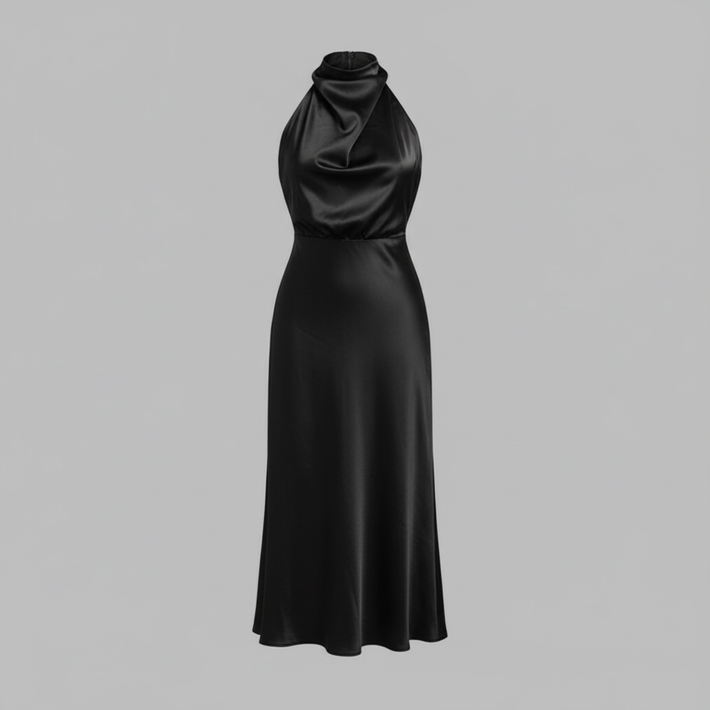 Halfter Abendkleid | Elegantes Midi-Kleid für Hochzeit