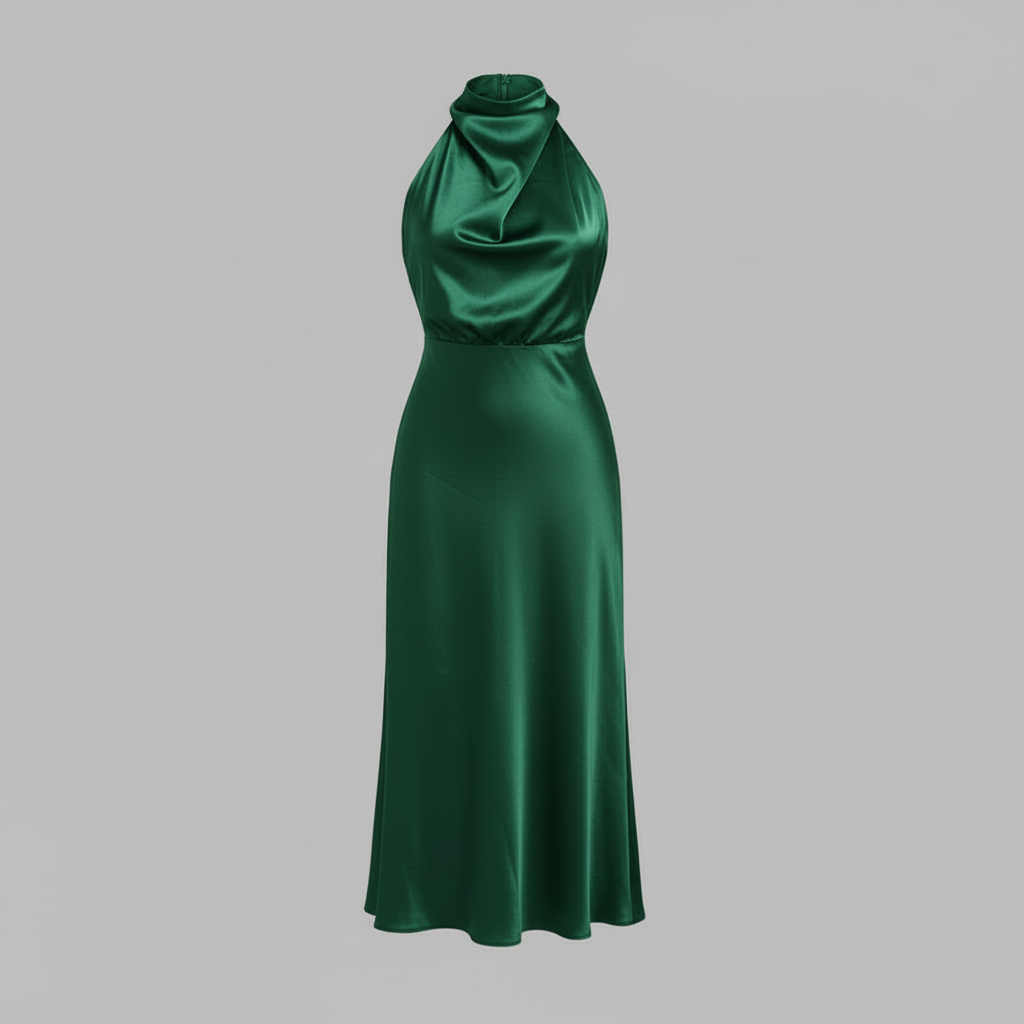 Halfter Abendkleid | Elegantes Midi-Kleid für Hochzeit