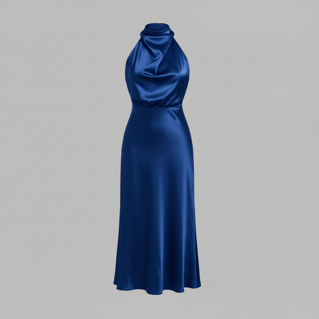 Halfter Abendkleid | Elegantes Midi-Kleid für Hochzeit