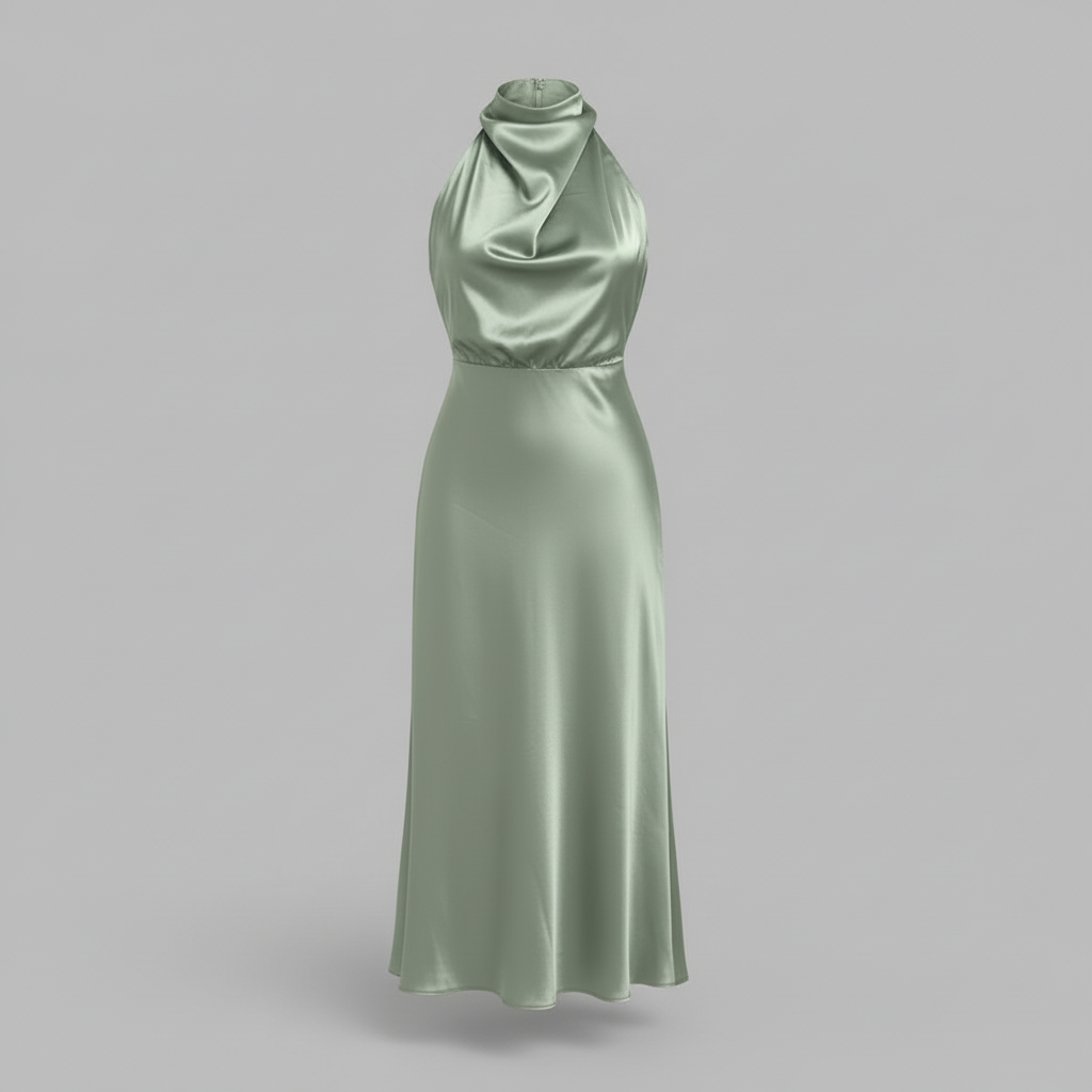 Halfter Abendkleid | Elegantes Midi-Kleid für Hochzeit