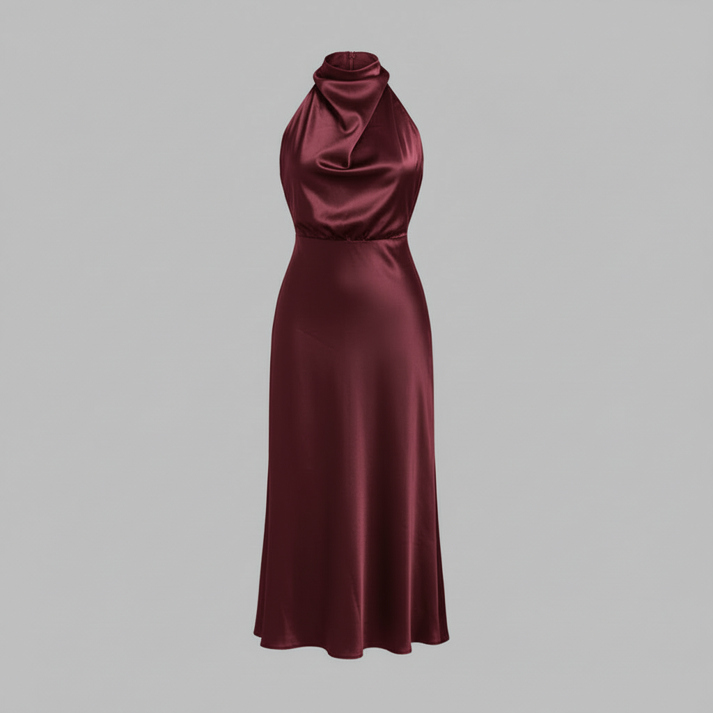 Halfter Abendkleid | Elegantes Midi-Kleid für Hochzeit