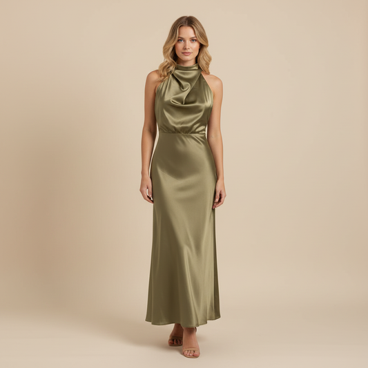 Halfter Abendkleid | Elegantes Midi-Kleid für Hochzeit