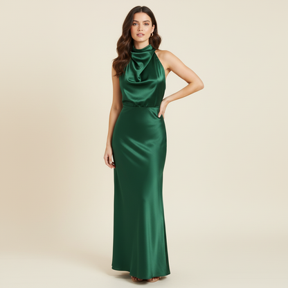 Halfter Abendkleid | Elegantes Midi-Kleid für Hochzeit