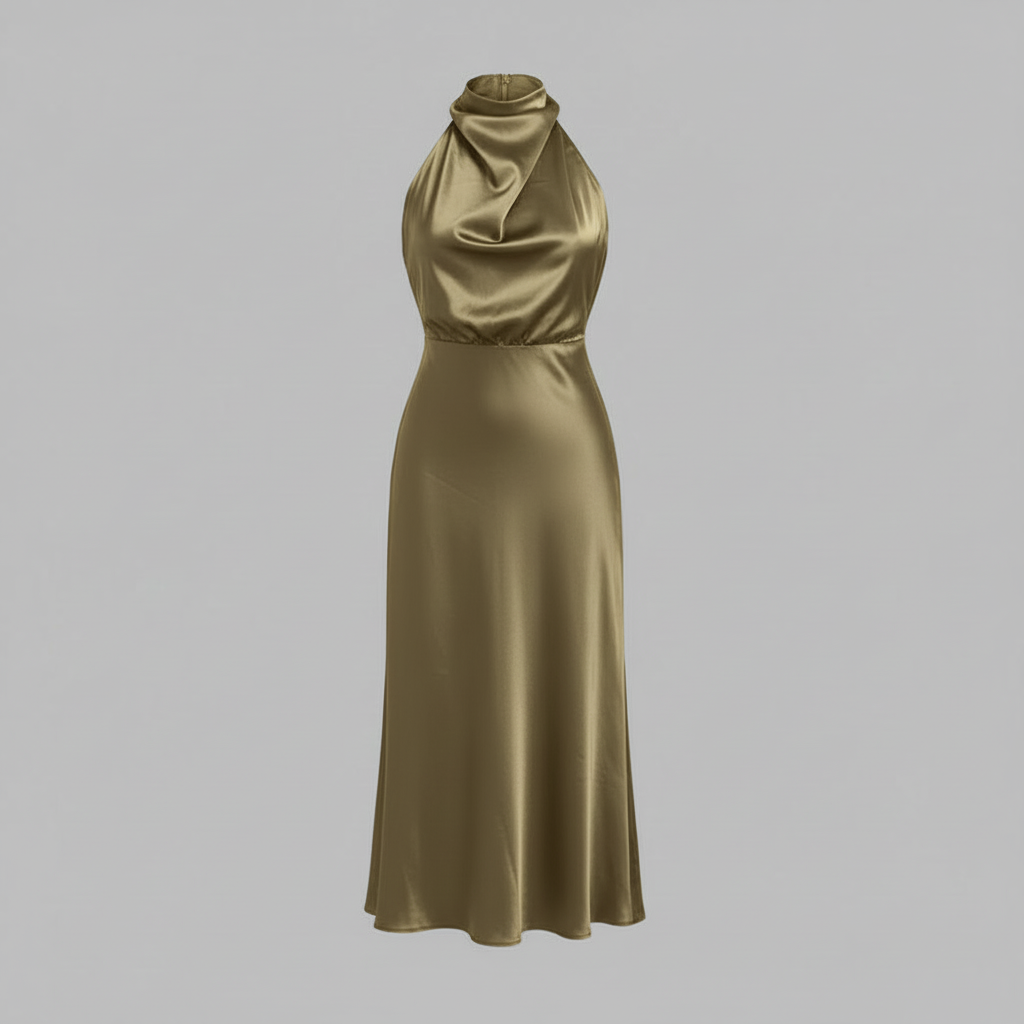 Halfter Abendkleid | Elegantes Midi-Kleid für Hochzeit