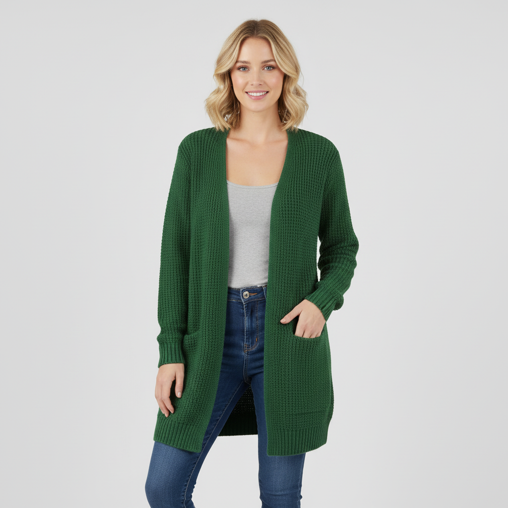 Lange Strickjacke Damen | Gemütlicher Cardigan für Winterstyle