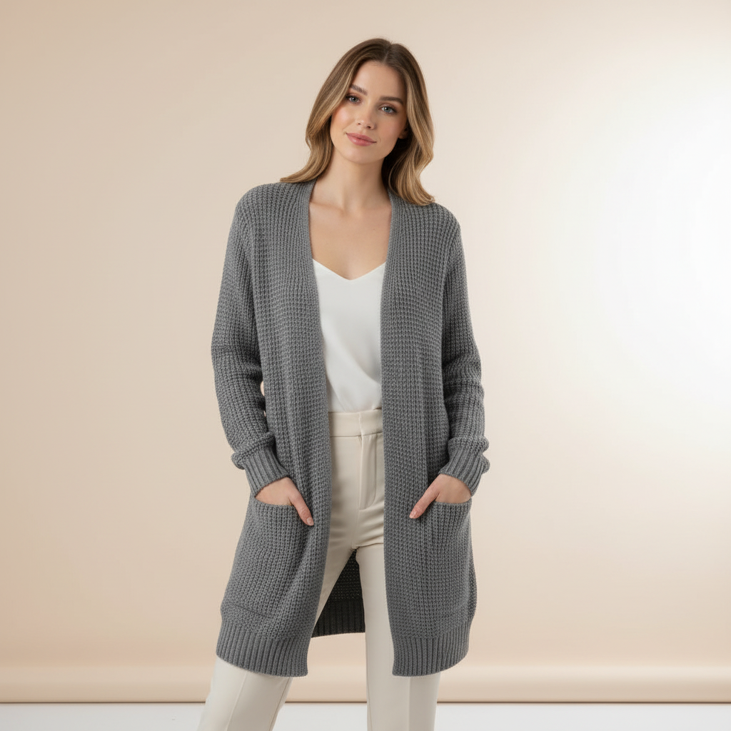 Lange Strickjacke Damen | Gemütlicher Cardigan für Winterstyle