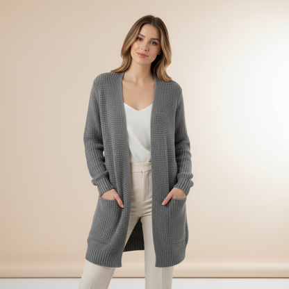 Lange Strickjacke Damen | Gemütlicher Cardigan für Winterstyle