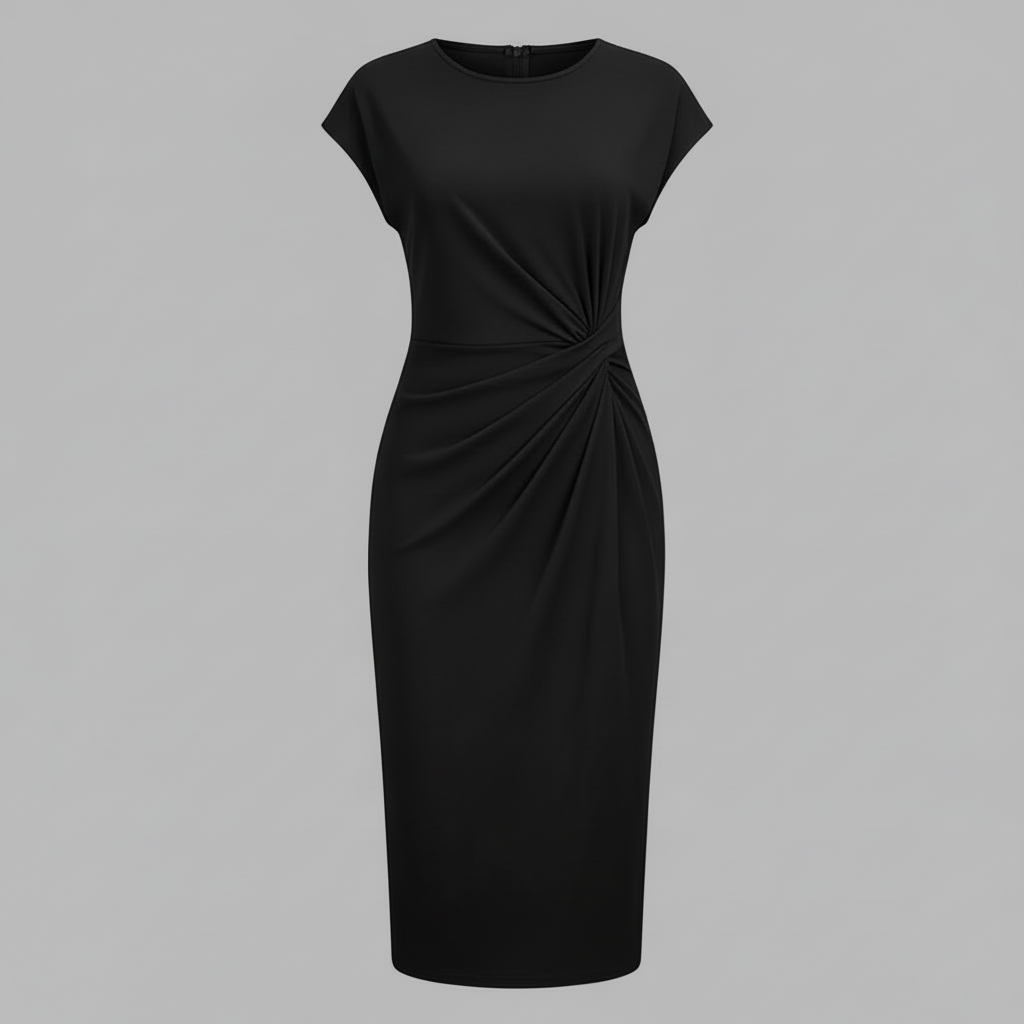 Midi Kleid Damen | Kurzärmliges Formelles Kleid Elegant