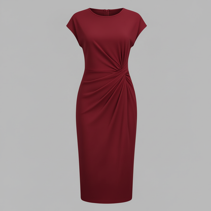 Midi Kleid Damen | Kurzärmliges Formelles Kleid Elegant