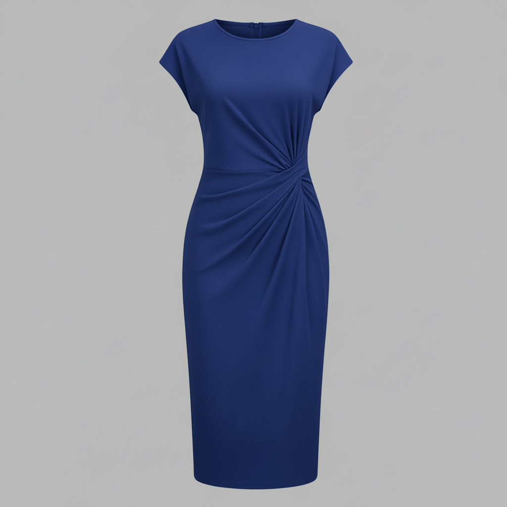 Midi Kleid Damen | Kurzärmliges Formelles Kleid Elegant