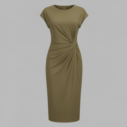 Midi Kleid Damen | Kurzärmliges Formelles Kleid Elegant