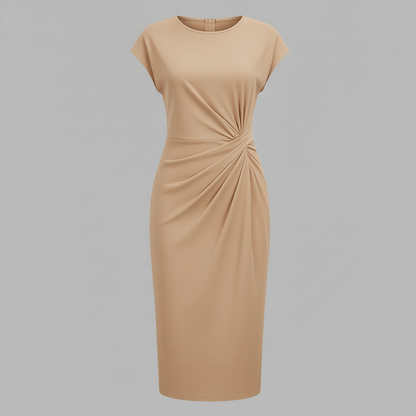 Midi Kleid Damen | Kurzärmliges Formelles Kleid Elegant