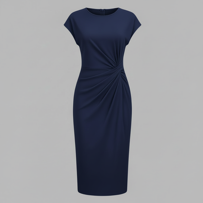 Midi Kleid Damen | Kurzärmliges Formelles Kleid Elegant