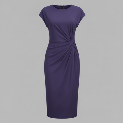 Midi Kleid Damen | Kurzärmliges Formelles Kleid Elegant