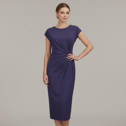 Midi Kleid Damen | Kurzärmliges Formelles Kleid Elegant