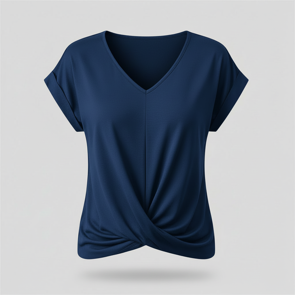 Damen Kurzarm Top mit V-Ausschnitt | Sommermode